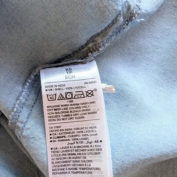 Roxy Y2K Chambray Ruffle Tiered Off the Shoulder Summer Maxi Dress XS - Picture 8 of 9